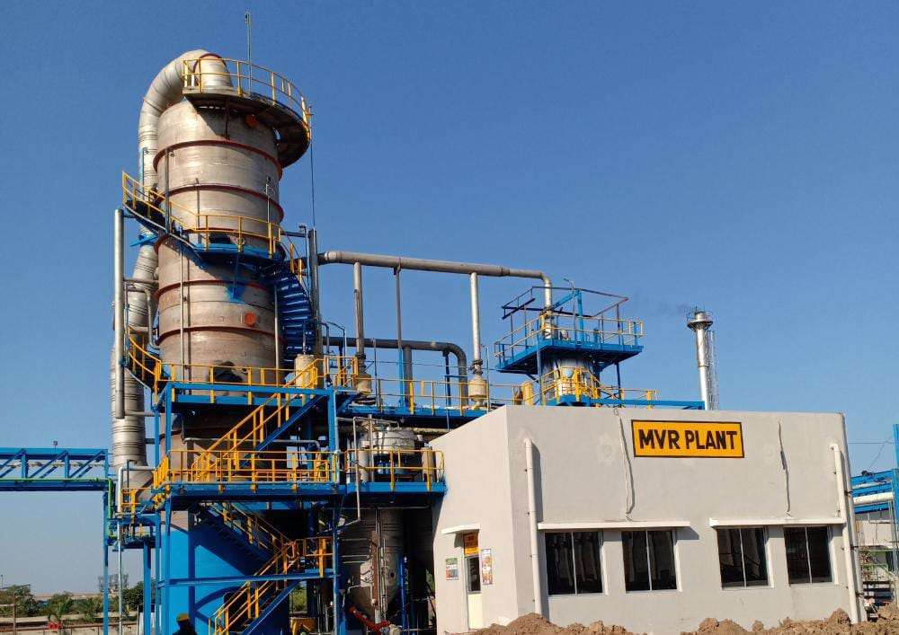 MVR plant with process equipment, piping, structure and access platforms